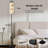  68.5" Standing Floor Lamp Seamless teddy bears clouds moon stars watercolor hand drawn Dimmable Metal Pole Lamp with Linen Lampshade LED Bulb Included