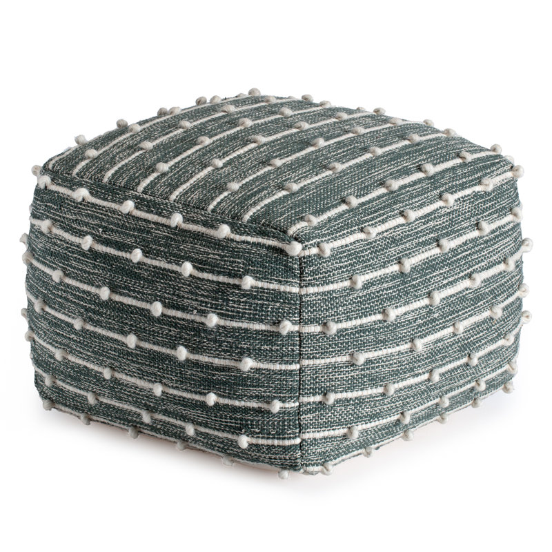 Basilio Upholstered Pouf, Dark Green