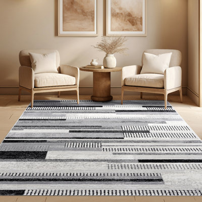 Tapis d'intérieur abstrait gris Jason