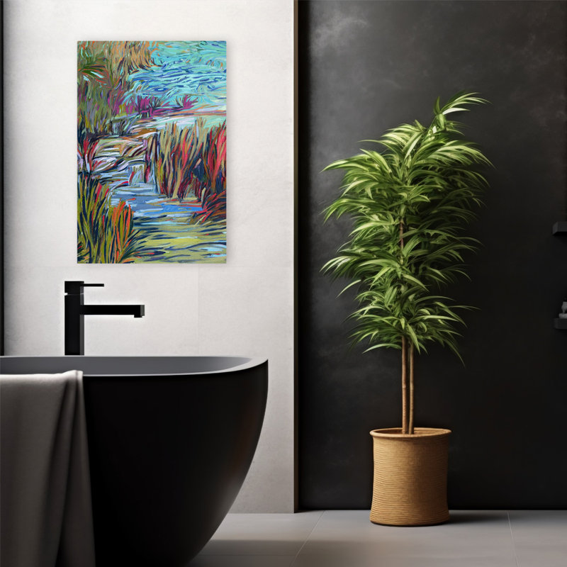 Water Symphony - Art contemporain de paysages, H 24 po x l 16 po