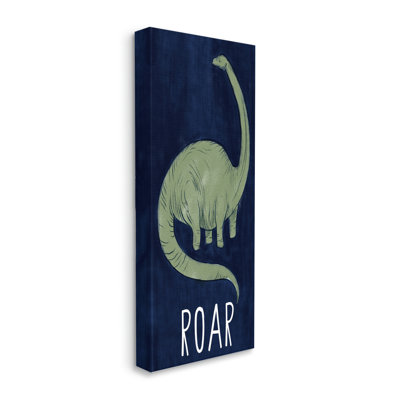 Grand texte de dinosaure vert sur fond bleu
