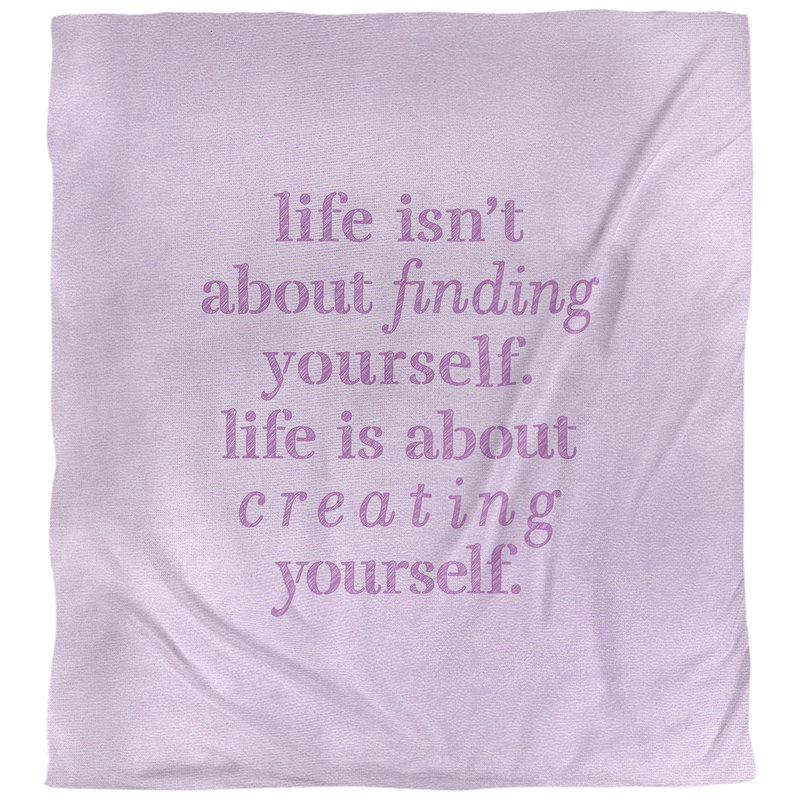 Housse de couette simple Creative Yourself Quote, Housse de couette pour très grand lit, Violet