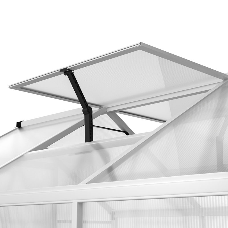 Aluminum Polycarbonate Greenhouse for Outdoor, 76.6" H x 72" W x 144" D, Gray