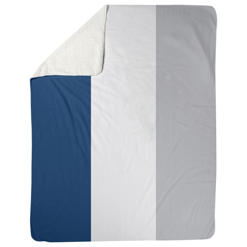 Boston Quilted Throw Blanket, 50" W x 60" L, Navy Blue/White/Cool Gray