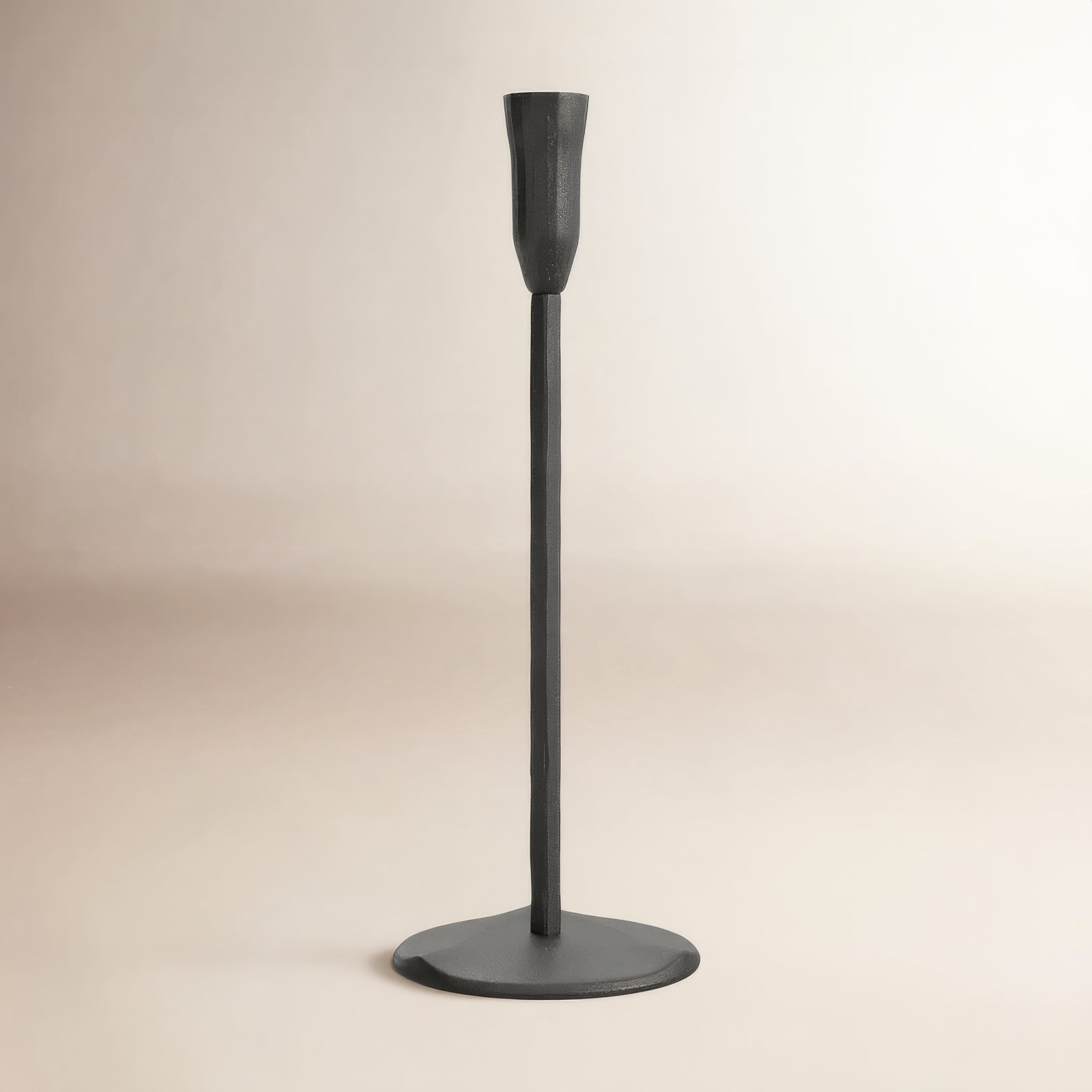 Diaz Metal Candlestick Holder, Black, 14" H x 5" W x 5" D