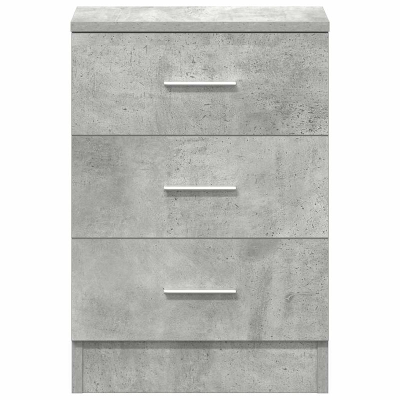 38cm W Manufactured Wood Bedside Table, Concrete Grey, Set of 2