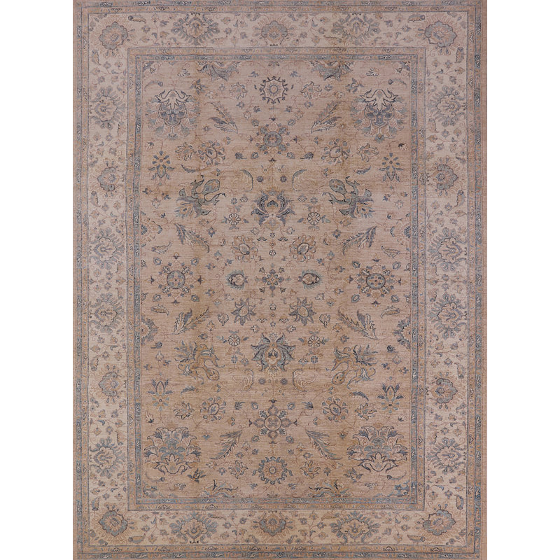 Tapis oriental beige / brun clair / bleu Ardos, Rectangle 7 pi x 9 pi