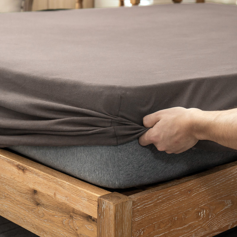 100% coton t-shirt ultra doux, confortable et respirant pour matelas jusqu'à 20 po de poche extra profonde, Brun