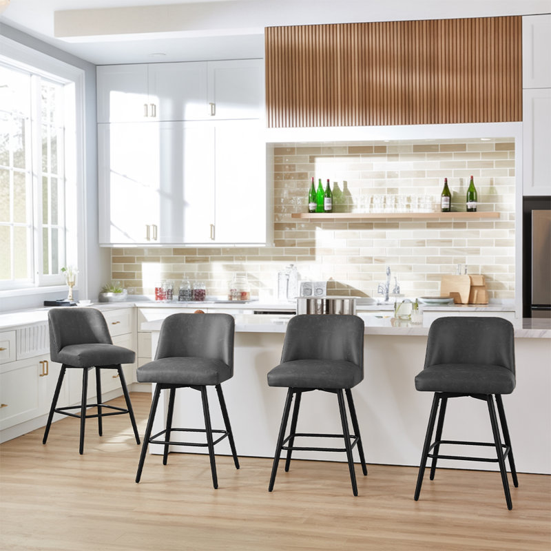 Tabourets de bar 26 po Modern, Gris, 4