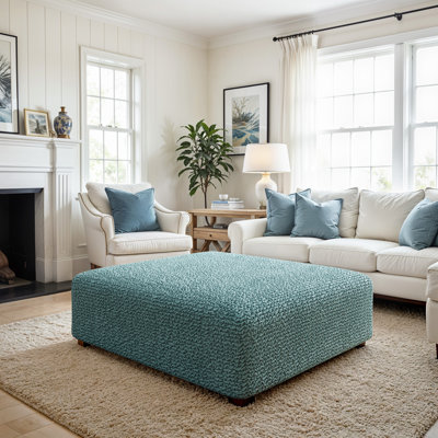 Stretchy Slipcover for Ottoman - Easy to Clean & Durable - Comfort Collection