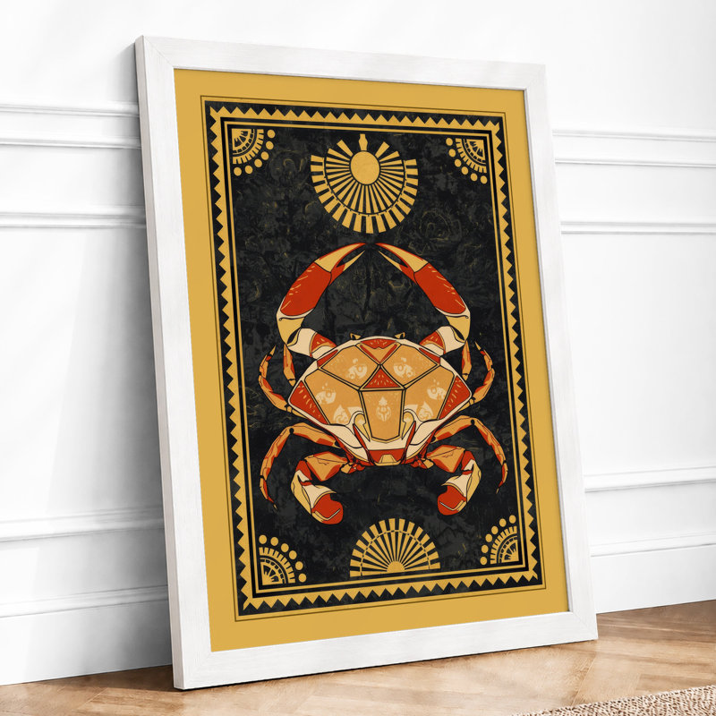 Geometric Crab Oracle Art Deco - Print, A4 - 29.7 x 21.0 cm, White