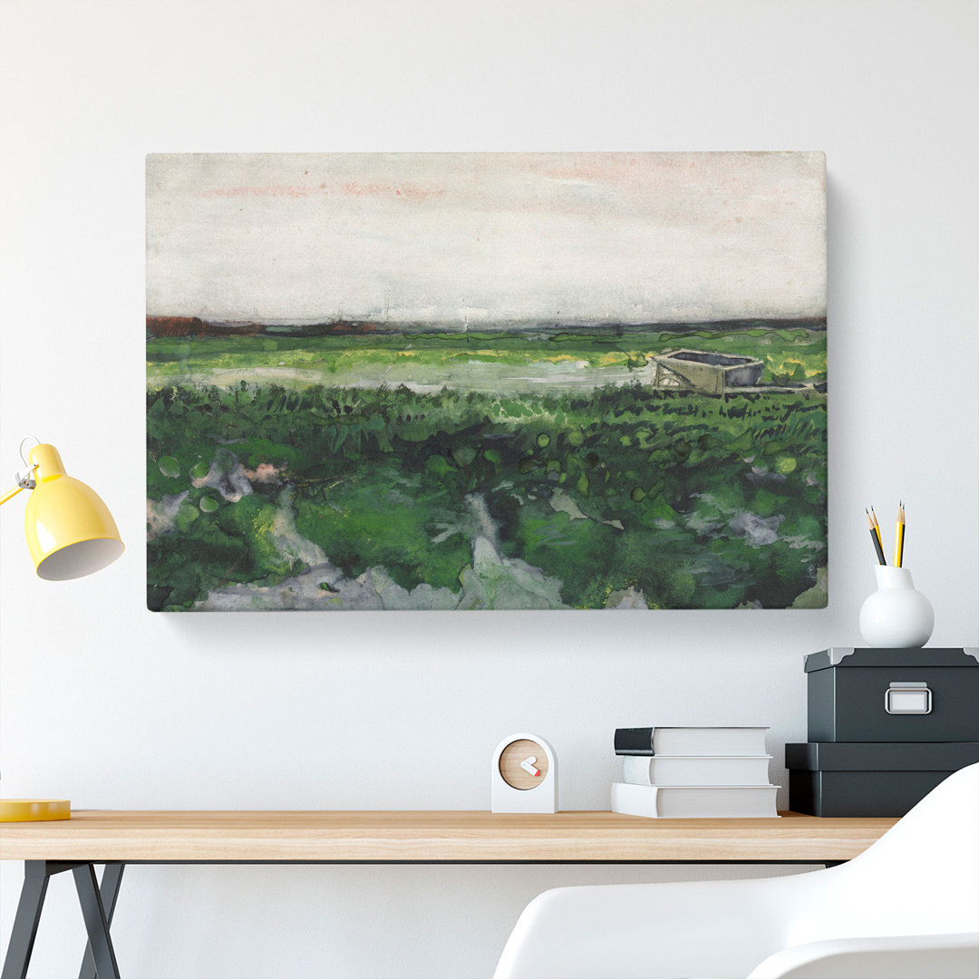 Landscape With Wheelbarrow by Vincent Van Gogh - Wrapped Canvas