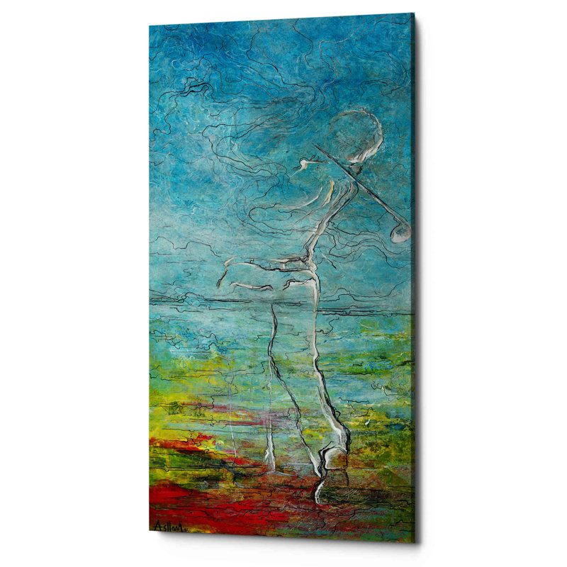 «The Golfer» par Sam Asllani, art mural sur toile, H 40 po x l 20 po