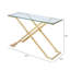 Avilee 120cm Metal Console Table for Living Room Furniture, Modern Glass Top Hallway Table, Entrance Table-91854422-91854423