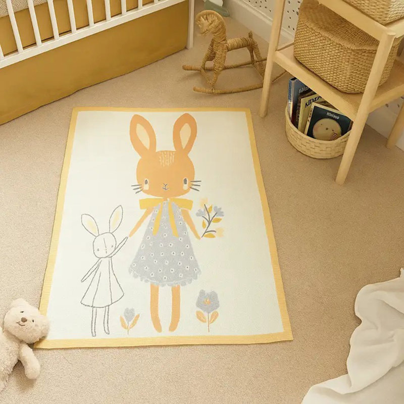 Tapis de jeu en coton Mama Bunny - 30 po x 39 po
