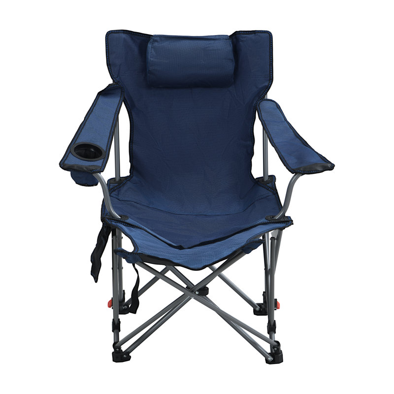 Outdoor Camping Chairs Folding/Portable/Adjustable Reclining Chair(Three-Level Adjustment), Side Pockets & Cup Holder,Carry Bag,Dark Blue