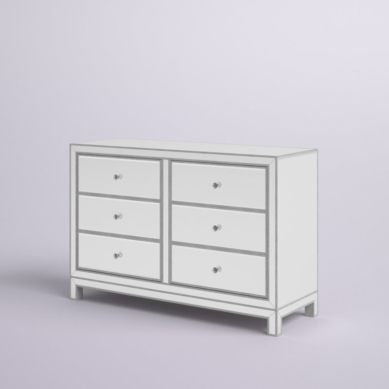 Commode 6 tiroirs Fairgrove, Argent antique