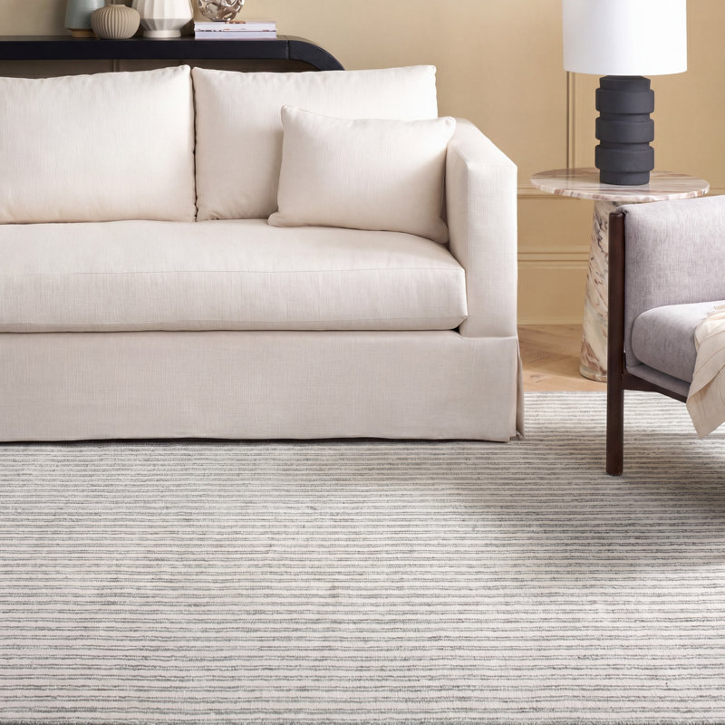 Tapis d'intérieur rayé en coton touffeté à la main Martha Stewart, Rectangle 8 pi 0 po x 10 pi 0 po
