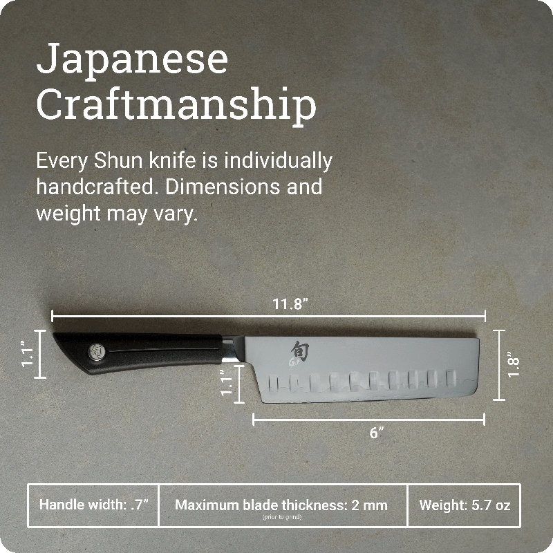 Shun Sora 6" Hollow Ground Nakiri Knife, Handcrafted Japanese Vegetable Knife, VG10 Steel Edge and 420J Stainless Steel Blade, Balanced Handle, Slicing Tool for Professional and Home Chefs