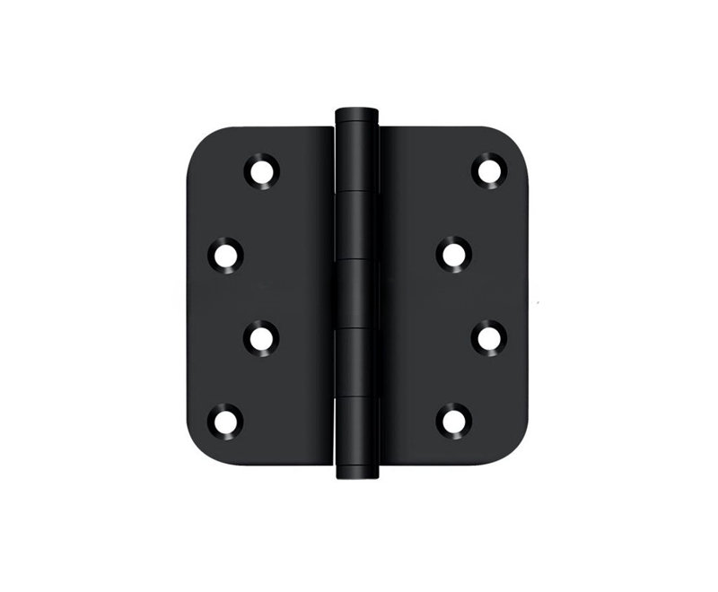 Deltana DSB4R519-RZ DSB4R519-RZ Paire de charnières en laiton massif 4,0 po x 5 / 8R noir mat, Noir mat