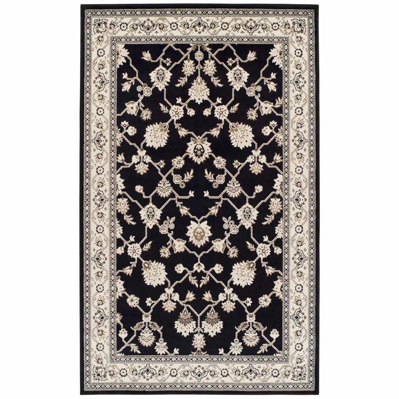 Bavan Damask Indoor Rug, Rectangle 5' x 8'