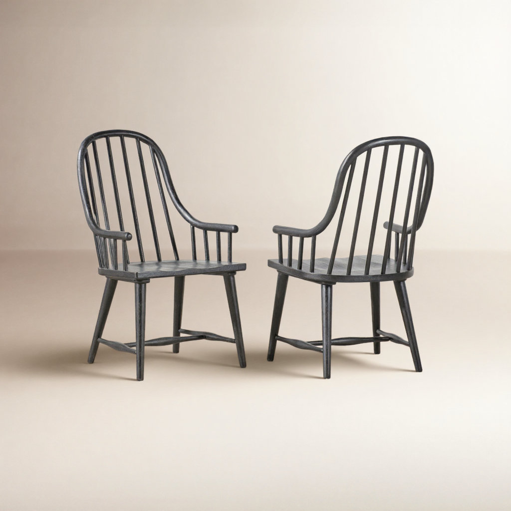 Country Living Oak Dining Armchair, Black