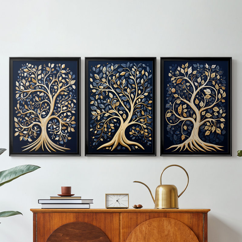 Paysages série Cxxxv - Toile tendue avec châssis sur mesure - 3 pièces