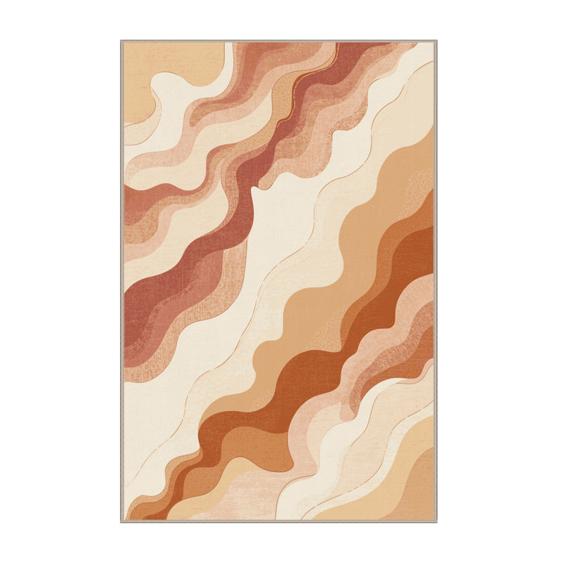 Machine Washable Easton Cotton Candy Modern Rug in Beige – Beige Binding, 5x8