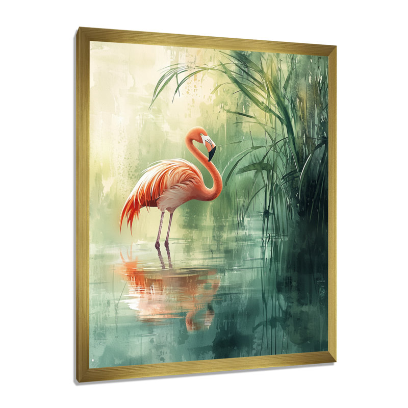 Clemencia - animaux, reproduction d'art sur toile, H 20 po x l 12 po, Or, Picture Framed
