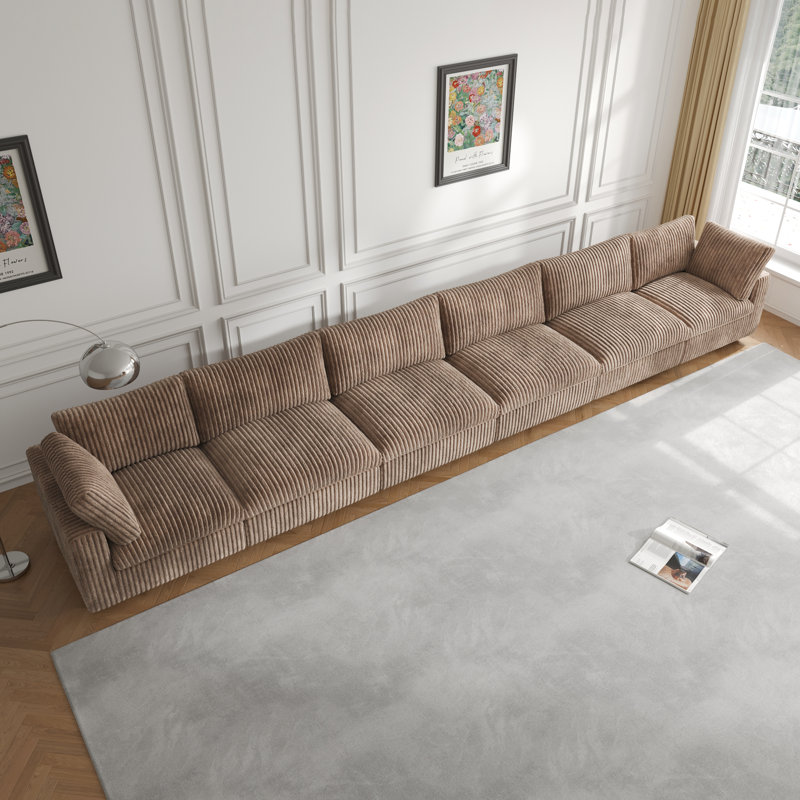 Canapé modulaire 6 pièces rembourré, Brun