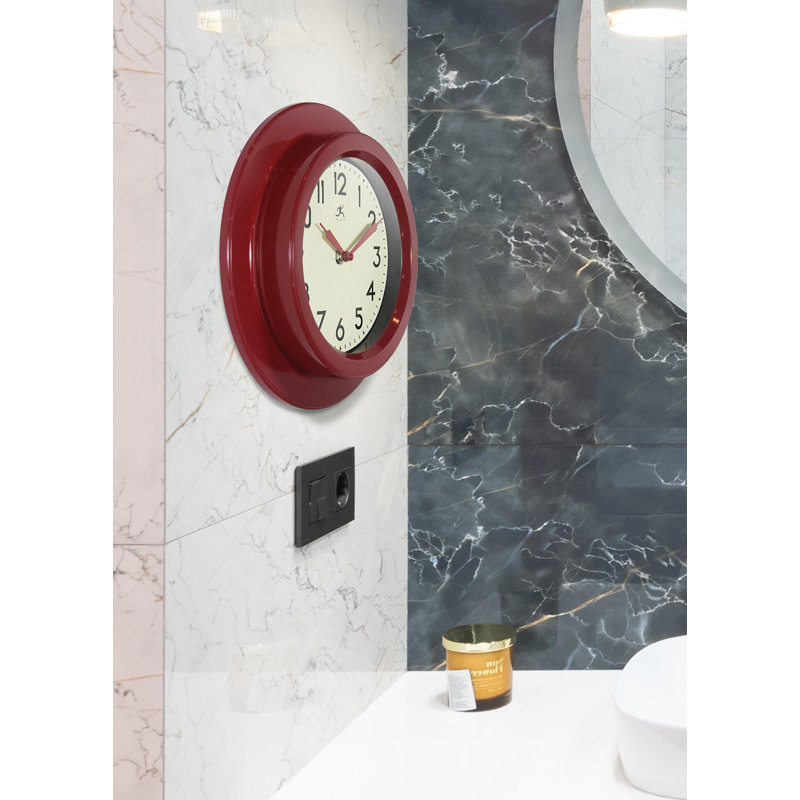 Retro Escape 9.75" Wall Clock, Red
