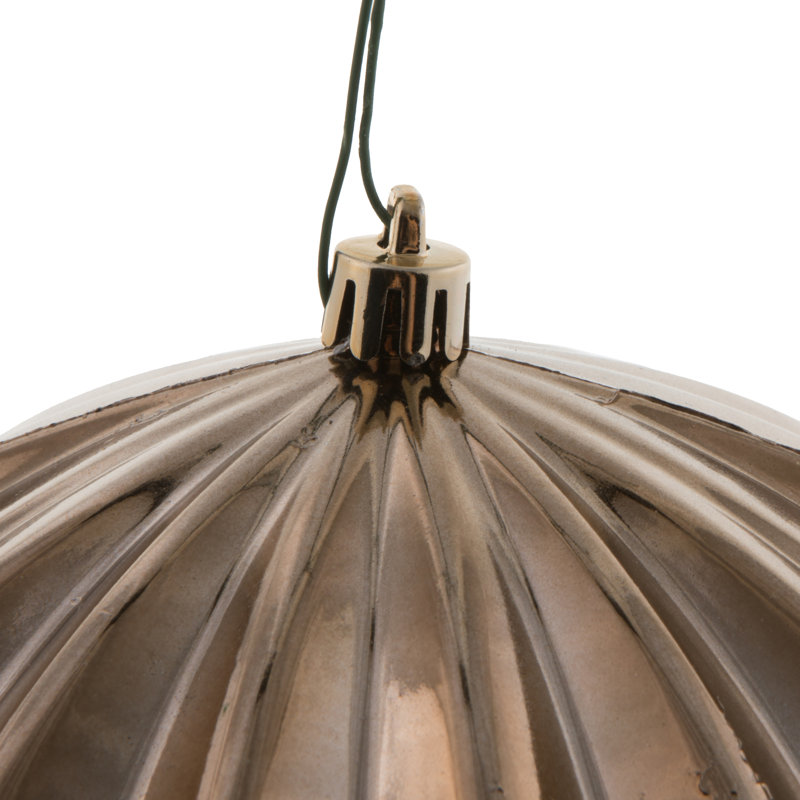 5.7" White Matte Onion Ornament UV, 3 Per Bag, Mocha Shiny