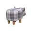 Tartan Cow Footstool with wooden legs-47967545