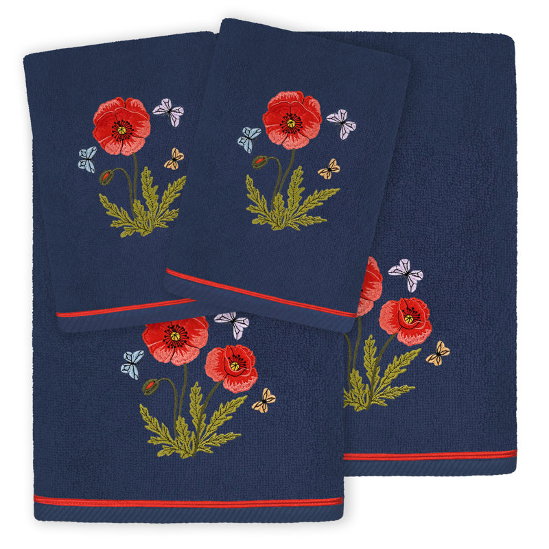 4 Piece Turkish Cotton Towel Set, Marine