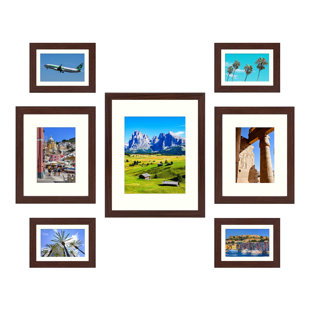 Walnut Wood Wall Frame 8x10 matted to 5x7 by Gallery Solutions