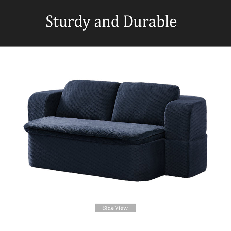 Canapé-lit convertible, canapé-lit de compression moderne en futon pliable pour canapé-lit de salon, Bleu très foncé