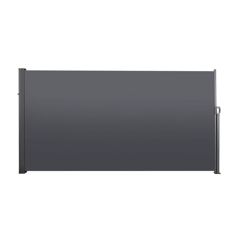 Privacy Screen Awning - Retractable, & Water . 118.1"X70.9", Grey Quality Retractable Side , Patio Screen. Dark