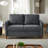 56.5'' Linen Loveseat Sofa with Storage Space Square  Arm-1464188460