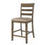 2 tabourets de comptoir rembourrés, brun, dossier, bois d'hévéa tentant, l 22,5 po x P 20 po, H 40,66 po