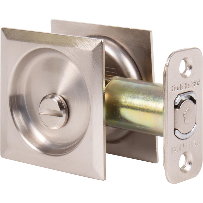 Serrure de porte carrée contemporaine, loquet d'intimité (lit / bain), jeu de 2 3/8 po, RCL, quincaillerie By Stone Harbor