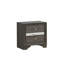 Table de chevet grise G02305-n - Élégante et fonctionnelle pour la chambre à coucher avec finition en grain de bois stratifié et tiroirs spacieux
