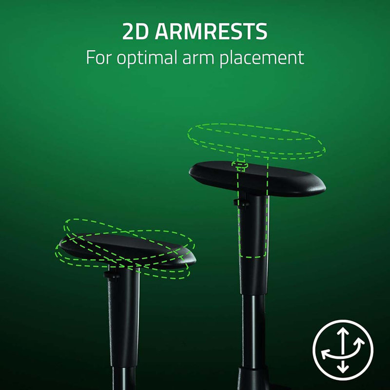 Ergonomic Gaming Chair: Built-In Lumbar Support - Widened Seat - High Density Foam Cushions - Adjustable 152 Degree Recline - 2D Armrests - Plush Fabric Finish