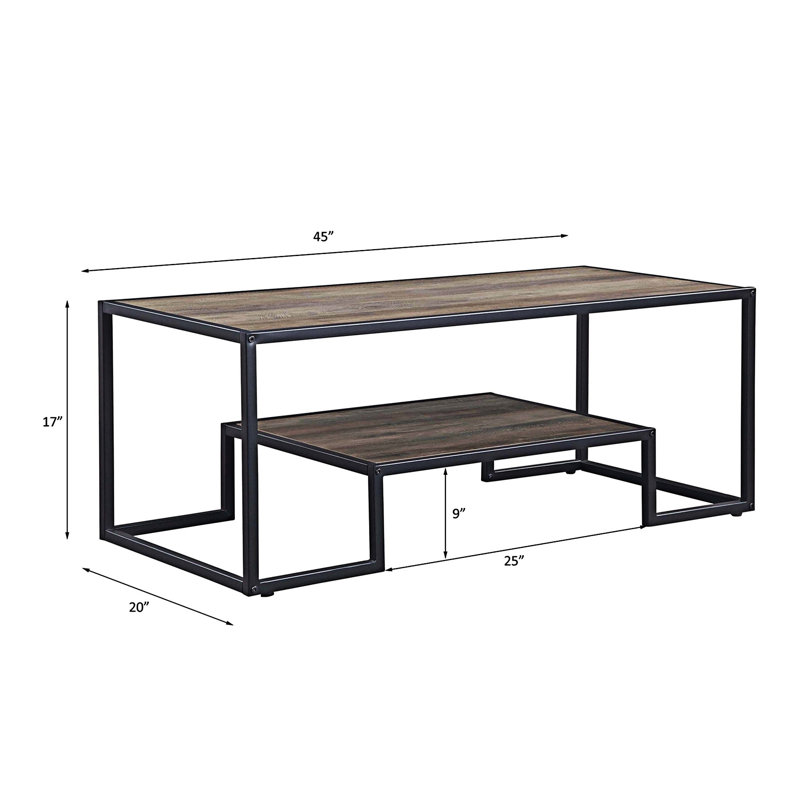 Rectangular Coffee Table With Shelf