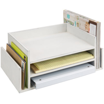 Yurij Solid Wood 3 Tier Office Document Tray File Organiser