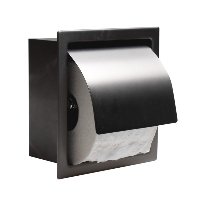 Recessed Toilet Paper Holder, Matte Black