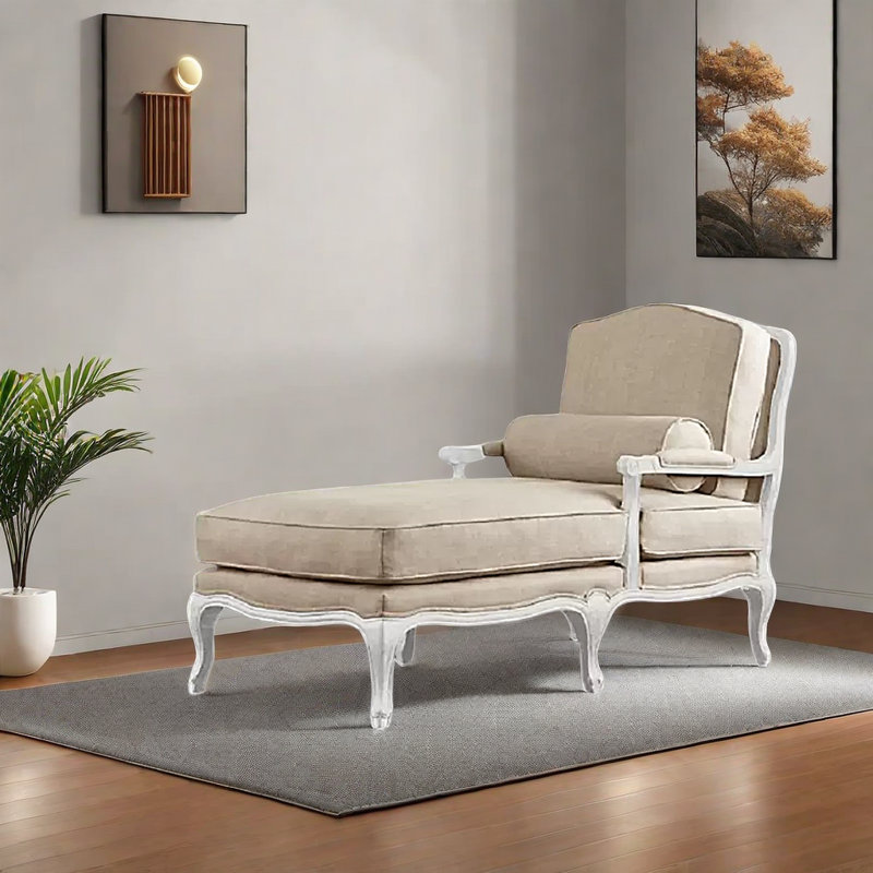Chaise longue rembourrée Tereva, Blanc