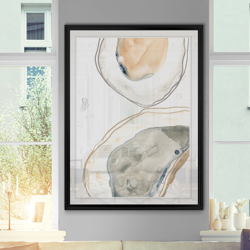 «Ocean Oysters II», reproduction sur toile, H 30,5 po x l 42,5 po x P 1,5 po, Impression encadrée, Noir