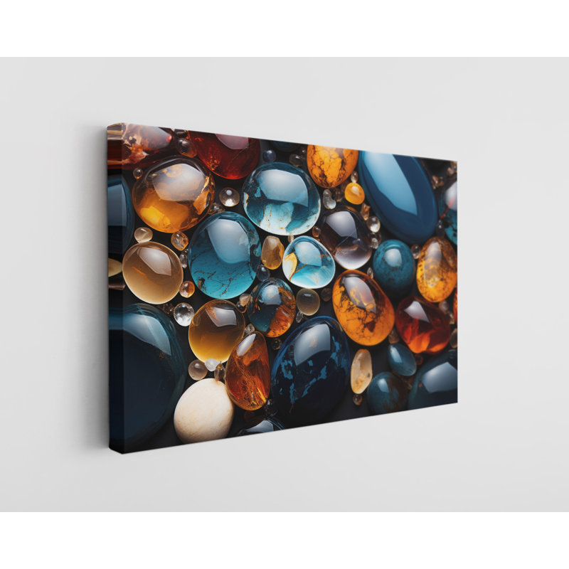 «Colorful Ocean Jasper Texture», reproduction d'art sur toile, H 16 po x l 24 po x P 1 po