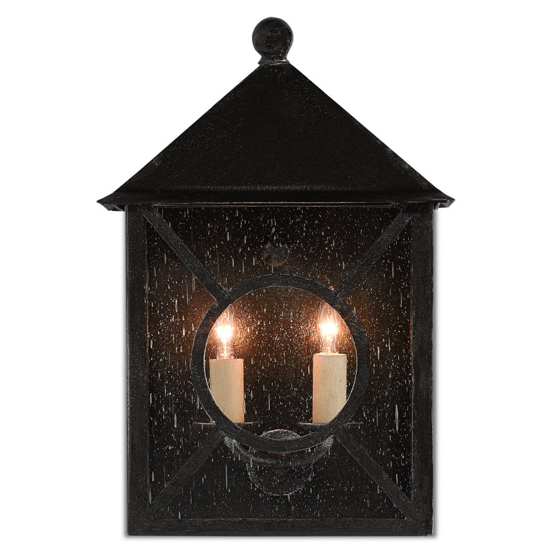 Ripley Outdoor Wall Lantern, Midnight, 15.25" H x 10.5" W x 8" D