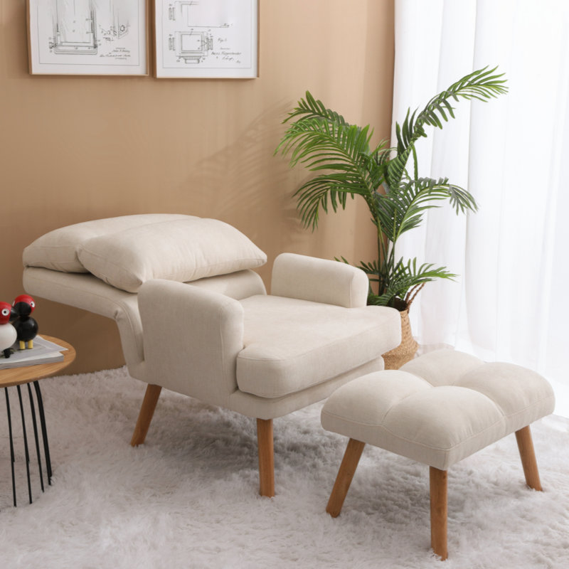 Chaise de réception avec structure en bois manufacturé, Beige